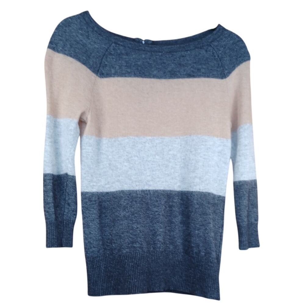 Fenn Wright Manson Colorblock Striped Angora Blend Sweater XS Old Money Soft